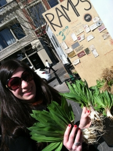 buying ramps at the farmer's market